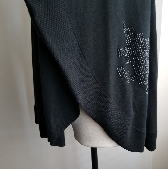 BASLER beaded wool poncho sweater - Picture 3 of 8